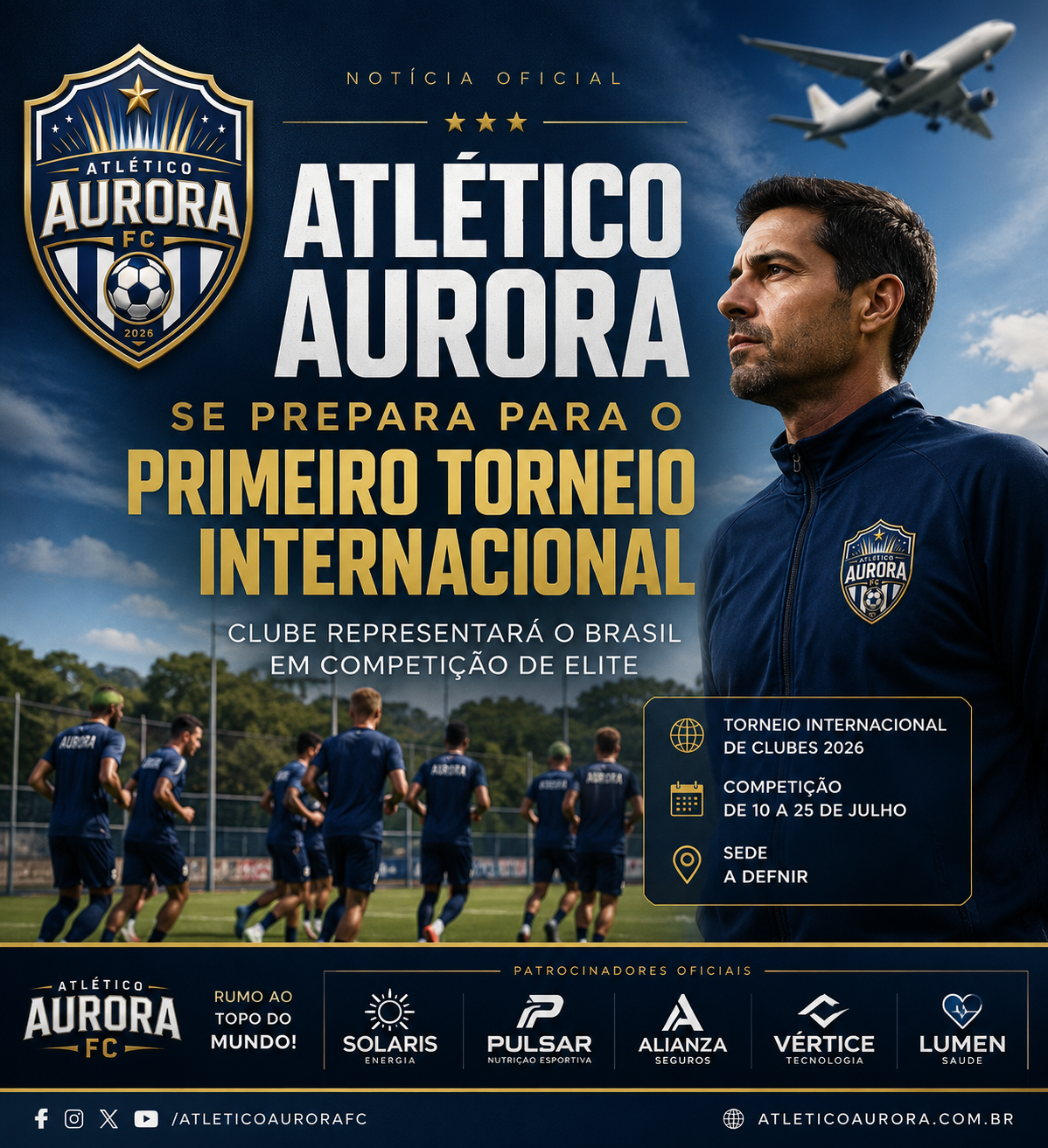 Anúncio do primeiro torneio internacional do Atlético Aurora FC