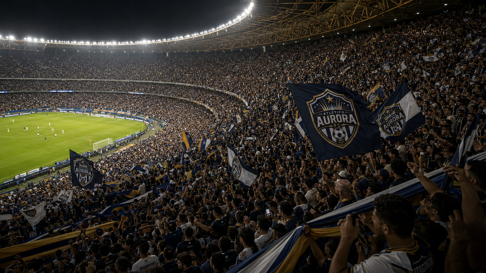 Torcida do Atlético Aurora lotando a arquibancada